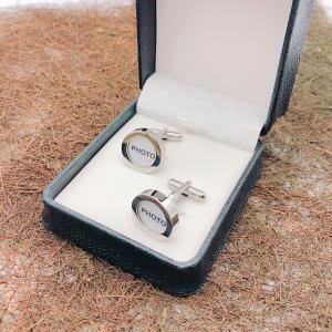 Stainless steel photo frame cufflnks