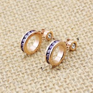 Rose gold S.steel earrings with Zircon