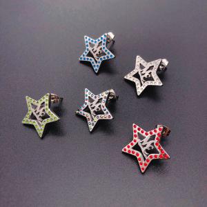 Stainless steel Star shape stud earring set with Crystals
