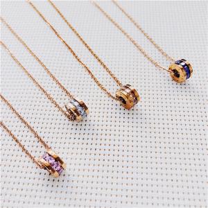 Stainless Zircon Necklace for office lady