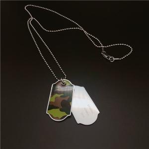 Stainless steel camouflage pattern dog tag