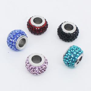 Stainless steel jewelry beads full with crystals
