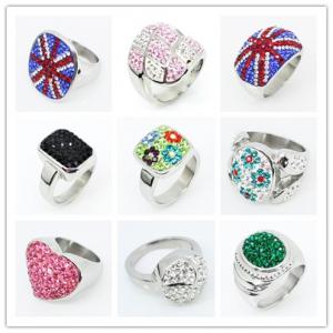 Stainless steel crystal ring